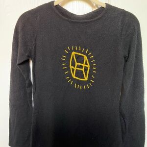 Black Cashmere Hand-Embroidered Sweater